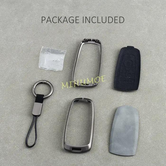 Porte-clés de voiture en métal et cuir, housse pour Ford Escape Explorer Ecosport Kuga Bronco Sport