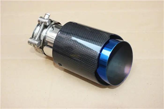 Embout de silencieux en fibre de carbone brillant pour voiture, système d'accès, silencieux de tuyau