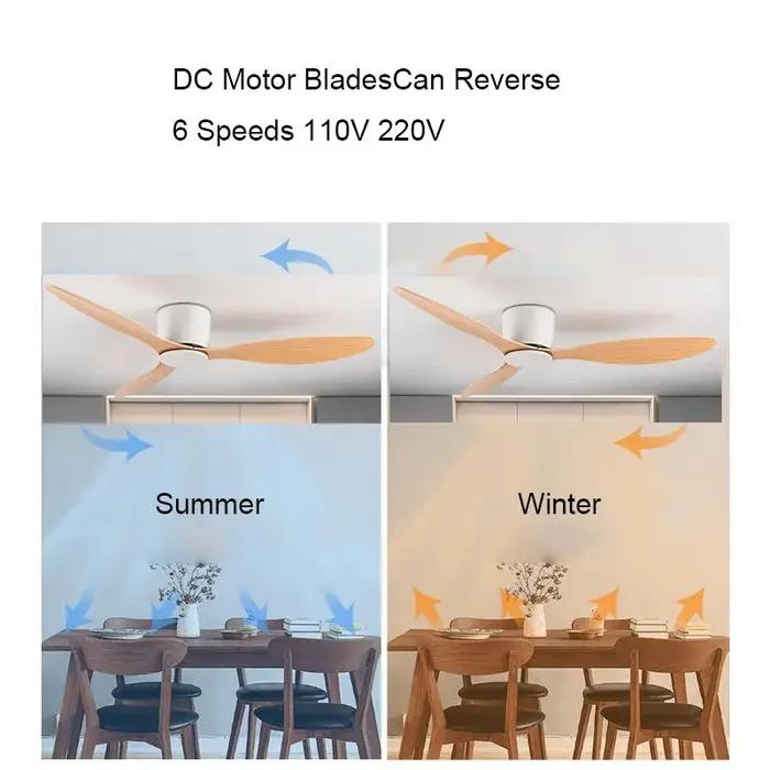 42 52 pouces ventilateurs de plafond sans lumière moteur à courant continu télécommande ventilateurs