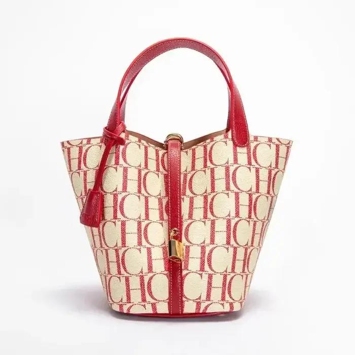 CH – sac à bandoulière de grande capacité pour femmes, marque de luxe, Texture Jacquard en PVC, four