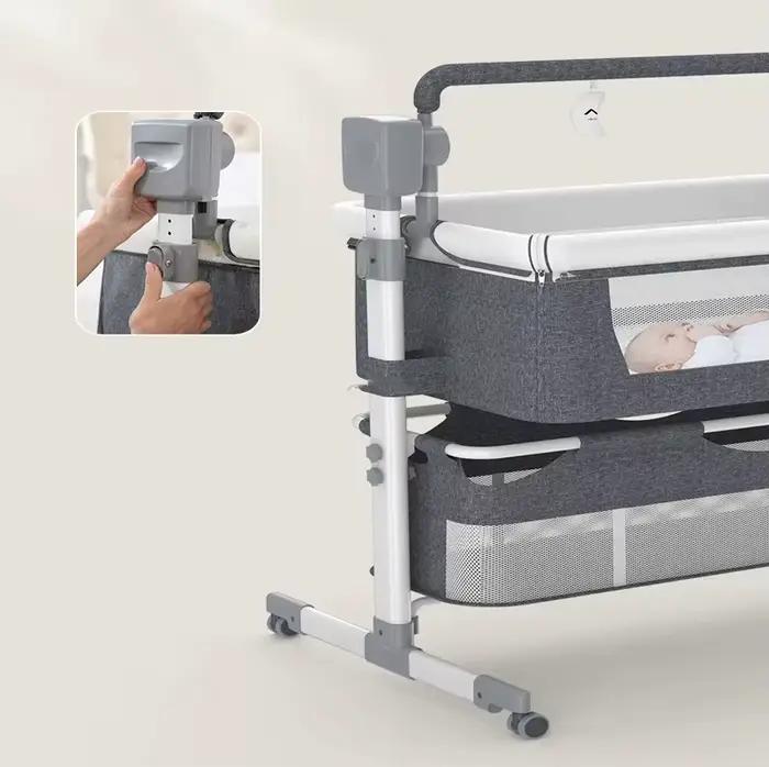 Berceau électrique 3 en 1 pour bébé, chaise haute et bascule avec Bluetooth, télécommande, panier de