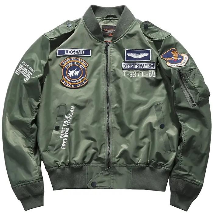Hommes printemps tactique armée MA-1 vol Bomber veste mâle Baseball collège pilote Air Force automne