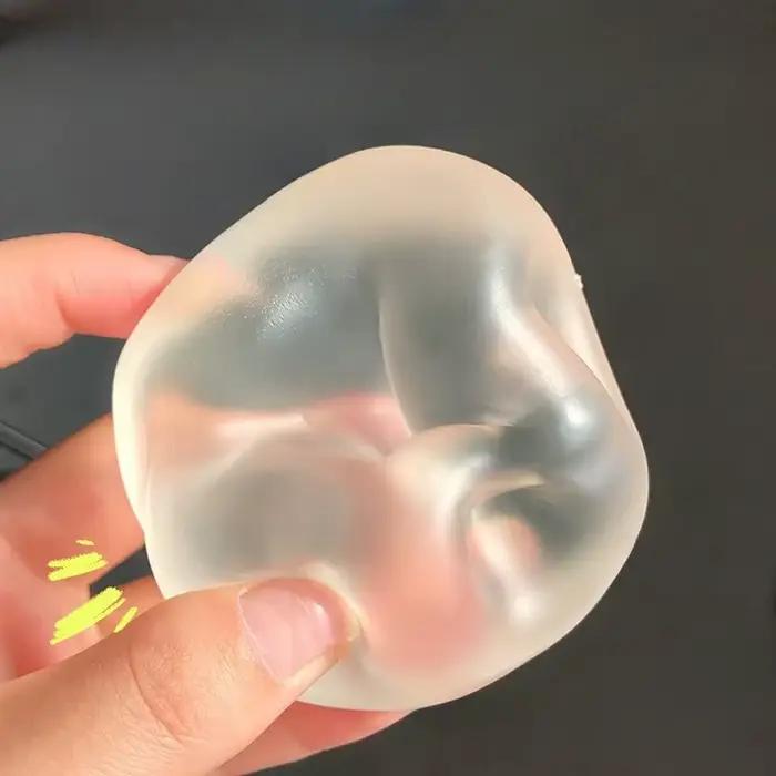 Jouets sensoriels Mochi en plastique souple, transparents, à l'huile de noix de coco et à la maltose