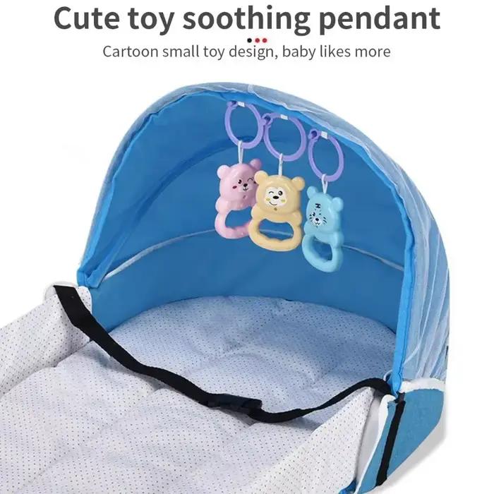 Berceau de bébé pliant Anti-écrasement lit central avec moustiquaire matelas confortable pour nouveau-né usage intérieur extérieur voyage occasions spéciales