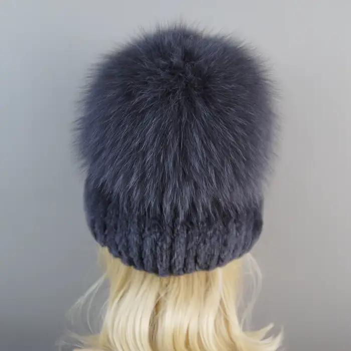 Russie nouveau Style femmes réel véritable fourrure de renard bonnets chapeau filles naturel réel Re