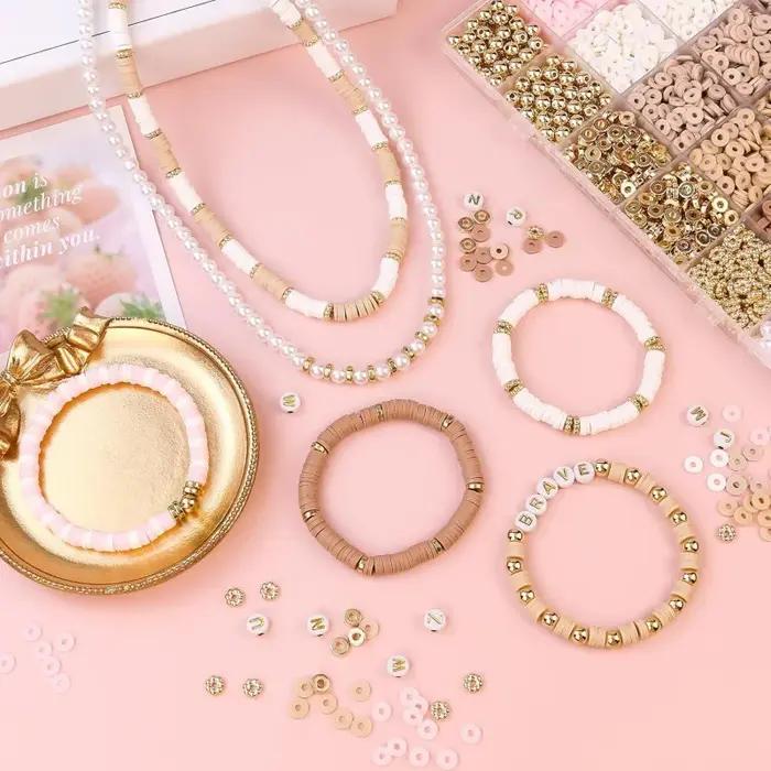 Kit de fabrication de bracelets en perles d'argile DIY 1900+ pièces - Bijoux d'amitié avec des perle