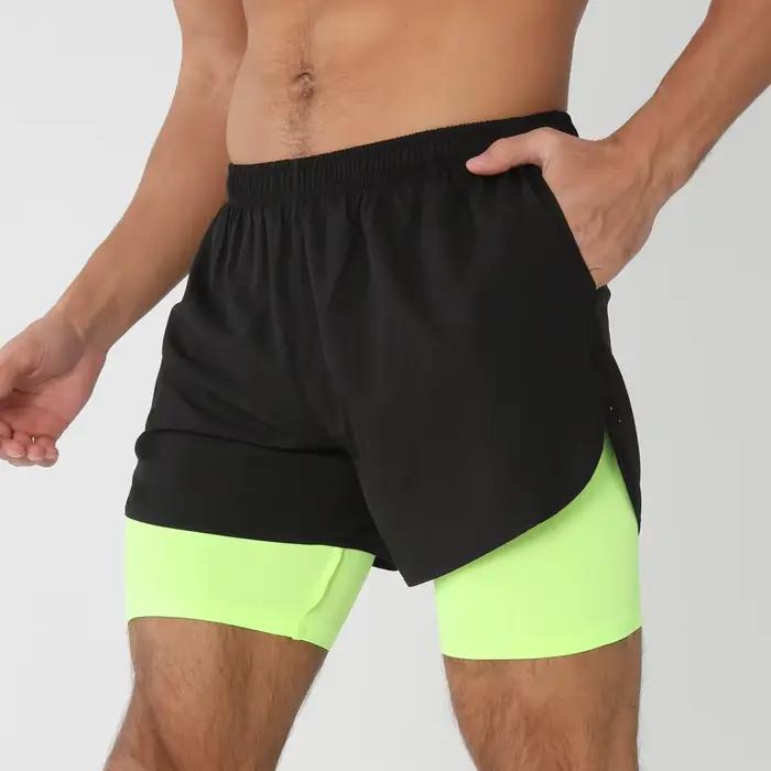 2025New hommes Shorts de course Shorts de sport 2 en 1 séchage rapide entraînement gymnase Fitness J