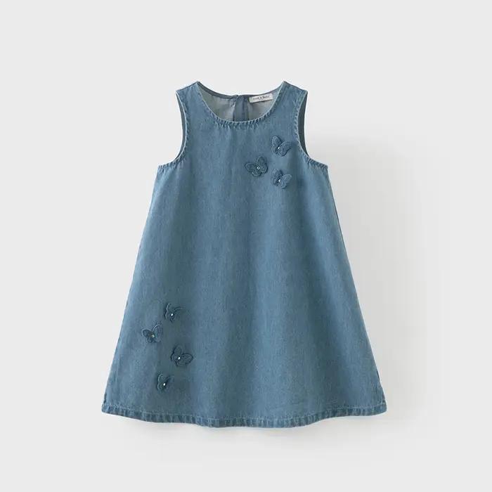 Robes d'été pour filles Dave Bella, style princesse, en jean, sans manches, pour fête, vêtements d'e