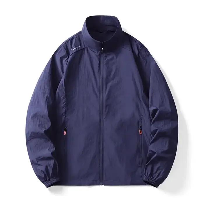 Manteau d'été léger pour hommes, Protection solaire, veste à manches longues, col montant, Camping r