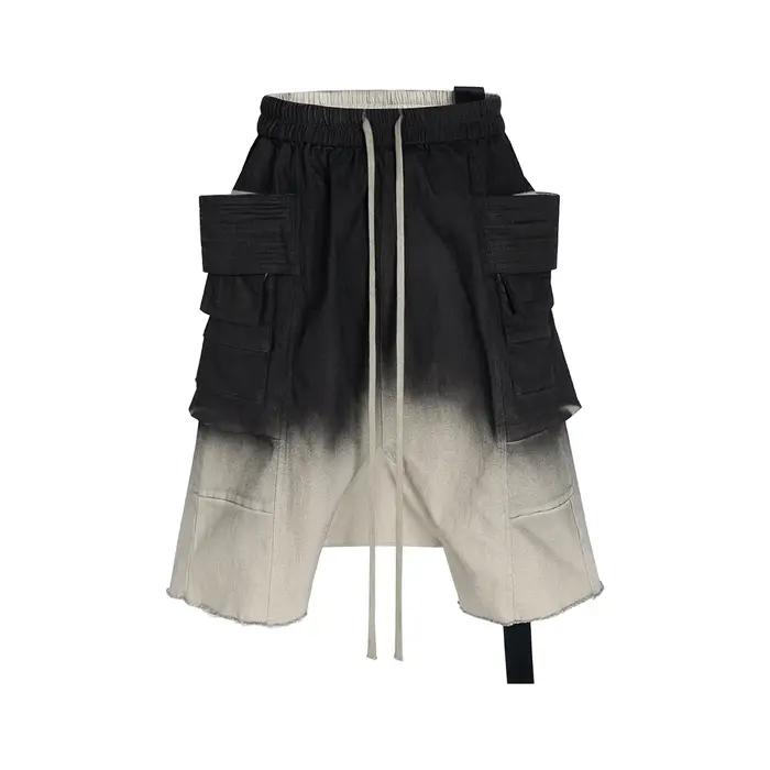 Ro Ribbons-Pantalon sarouel nickel é pour homme, double boucle, entrejambe frontal, poches, short de