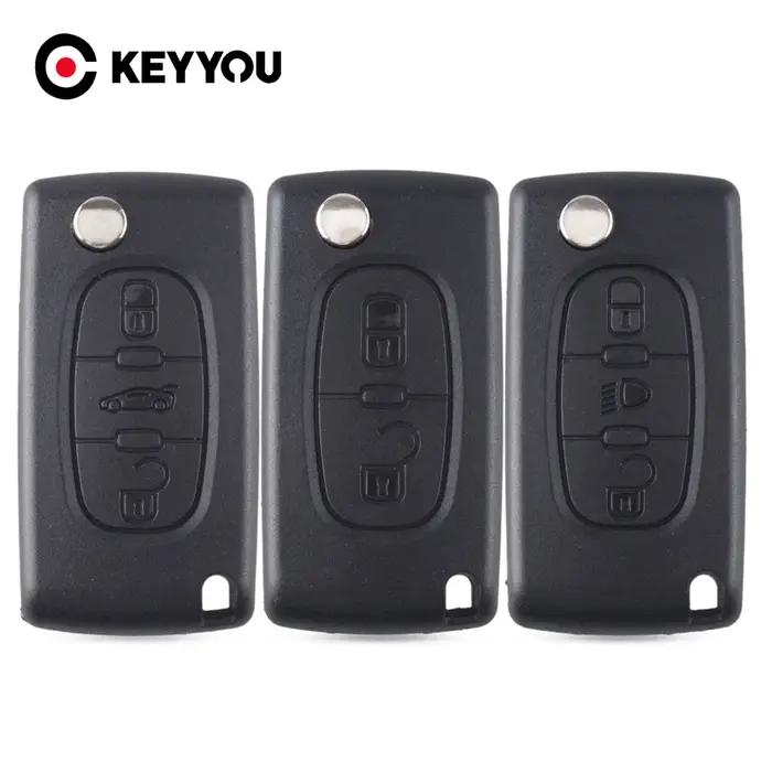 KEYYOU 10 pièces 2/3 boutons étui à clés de voiture pour Peugeot 207 307 308 407 607 807 pour citroë