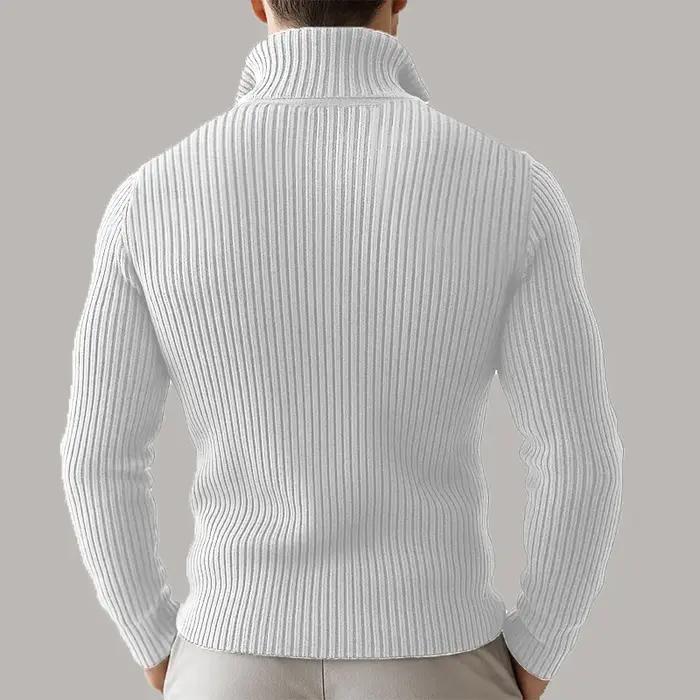 Nouvelle veste zippée en tricot pour homme automne/hiver, pull décontracté ample et confortable à co