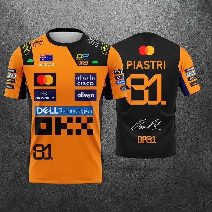 NOUVELLE CHEMISE DE COURSE 2026 - RIDER # 1 LANDO NORRIS Y RIDER # CAMISETA INFORMAL 81PIASTRI F