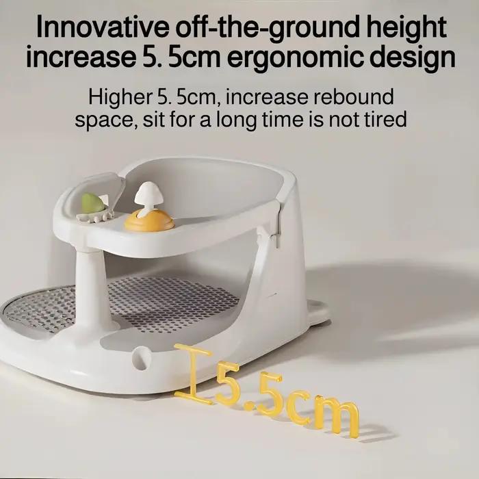 Siège de bain antidérapant en PVC pour bébé avec ventouses sécurisées et capteur de température pour bains sécurisés et ludiques de tout-petits occasions spéciales