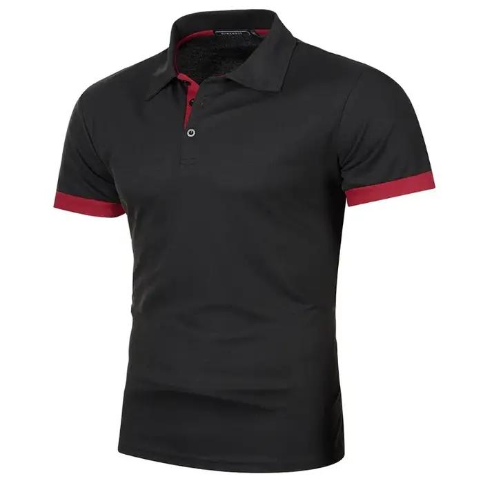 Polo à manches courtes pour hommes, couleur unie, Streetwear, t-shirts légers à revers pour hommes,