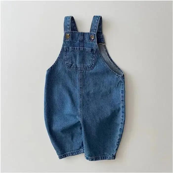 Salopette décontractée en coton pour bébé - Motif floral et pantalon denim, collection automne