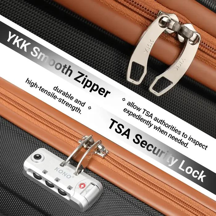 KONO mallette à main 45x36x20 cm étui rigide léger avec 4 rouleaux et serrure TSA Easyjet