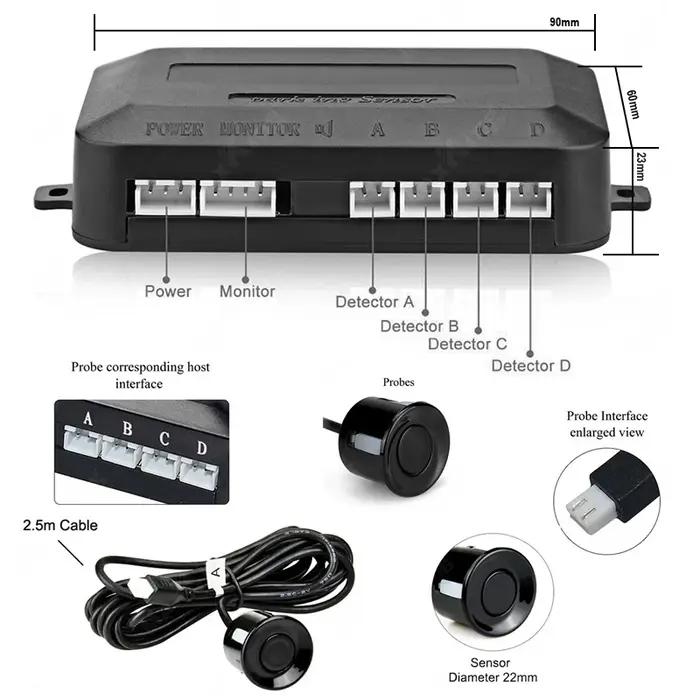Kit de Radar de recul pour voiture, système de capteur de stationnement pour véhicule avec 4 capteur