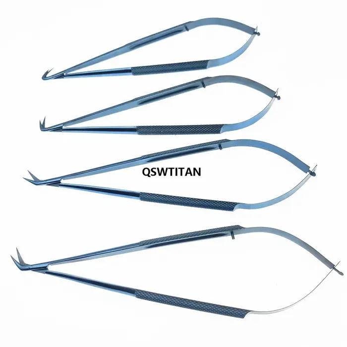 Micro ciseaux en titane micro chirurgical, ciseaux à angle, instruments neurochirurgicaux, instrumen