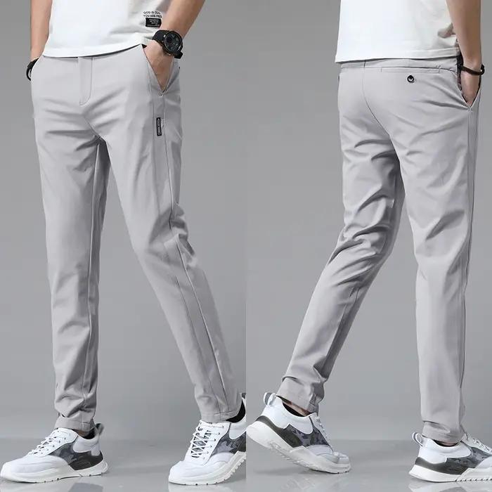 5 couleurs printemps été Ultra-mince hommes Stretch mince pantalon droit décontracté de haute qualit