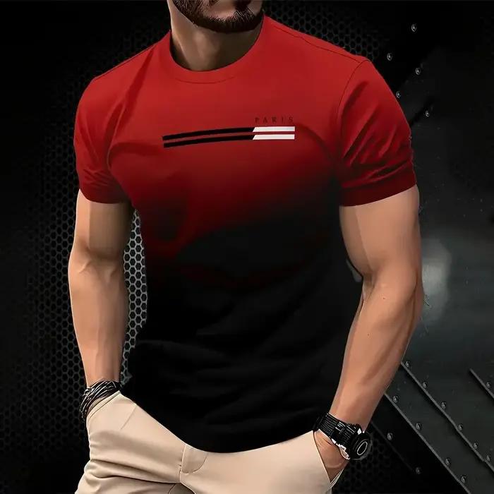 Le nouveau T-shirt d'été à séchage rapide pour hommes 2025 présente une impression dégradée 3D décon