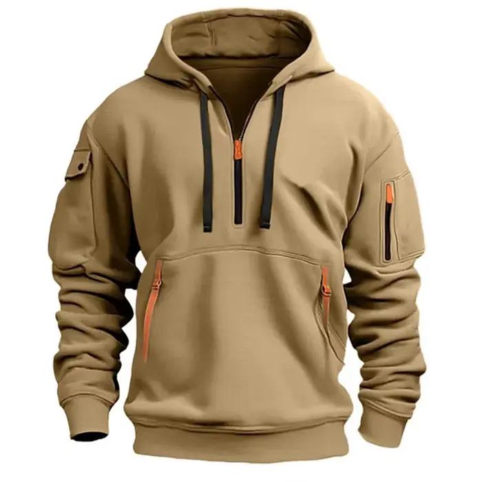 Sweat à capuche zippé multi-poches décontracté pour homme/femme, grande taille, coupe ample, pull te