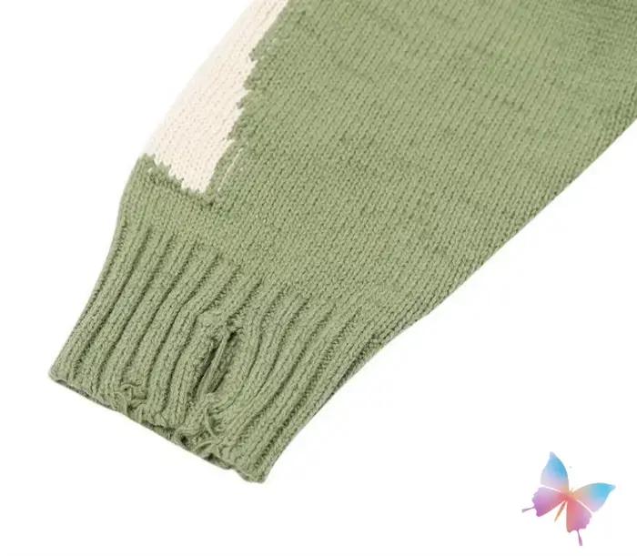 Hiver américain rue surdimensionné Kapital pull rétro lâche squelette Jacquard tricoté trous à manch