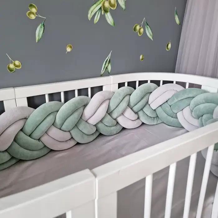 Pare-chocs de lit de bébé pour enfants, tresse de coussin, protecteur de décoration de lit CPull, no