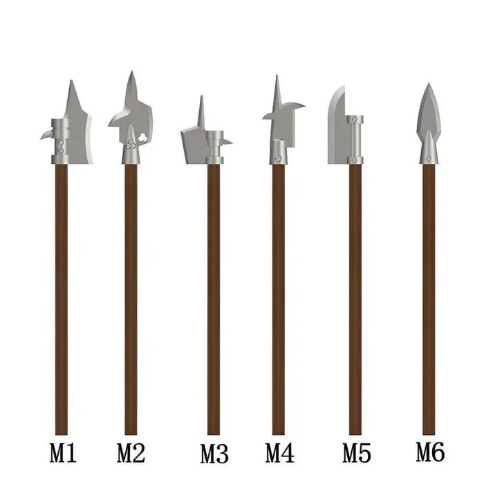 MOC – blocs de construction d'armes militaires médiévales, pièces de château, chevaliers, soldat, ép