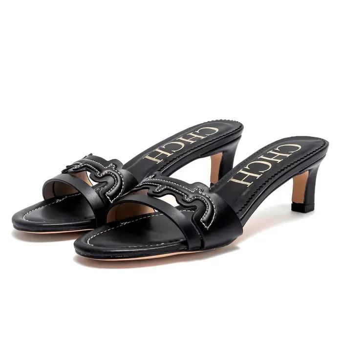 Sandales à talons hauts pour femmes, été, rouge vin, talons hauts décontractés, 5cm
