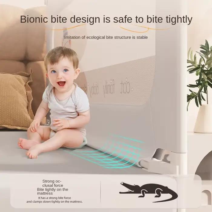 Barrière de sécurité pour lit bébé 3 côtés avec base en U pour une protection complète et facile à installer occasions de naissance et anniversaires pour enfant