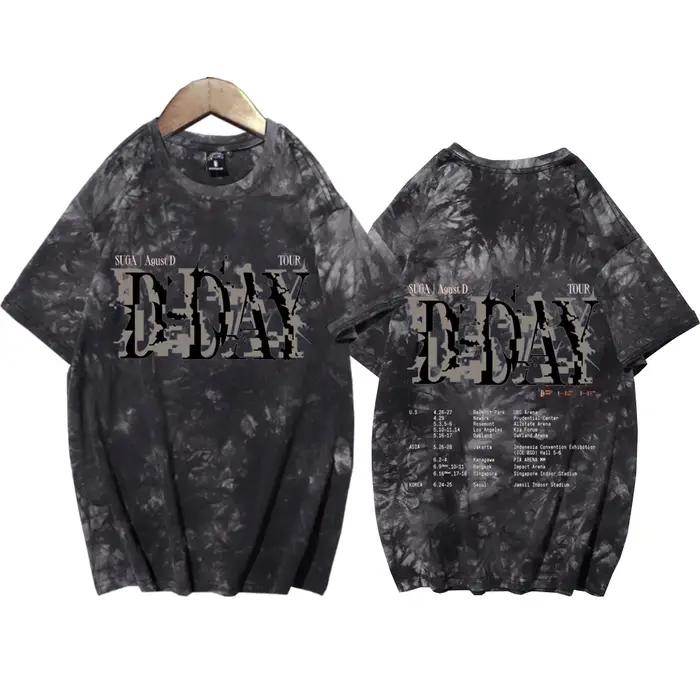 Suga Agust D Tour Tie Dye chemises unisexe col rond manches courtes musique populaire T-Shirt Fans c