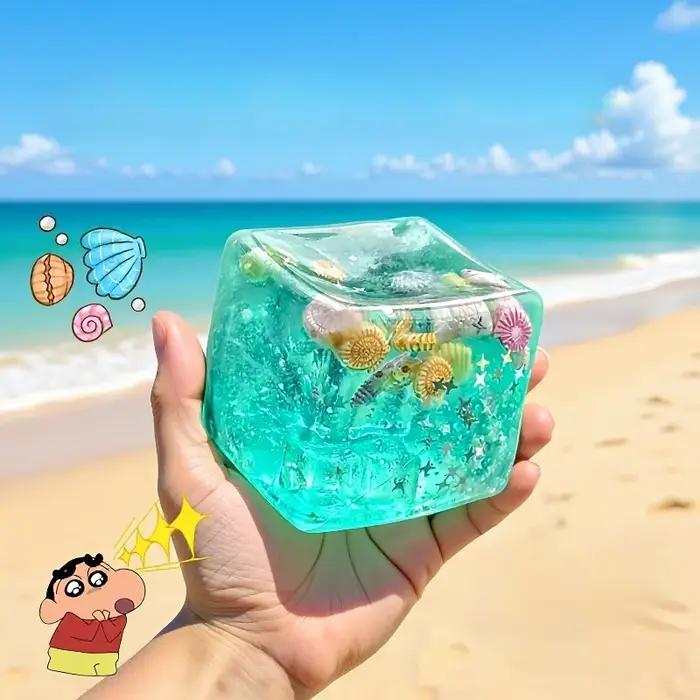 Cubes de maltose Squishy Fidget jouet Super doux Transparent étoile presser jouet océan sensoriel An