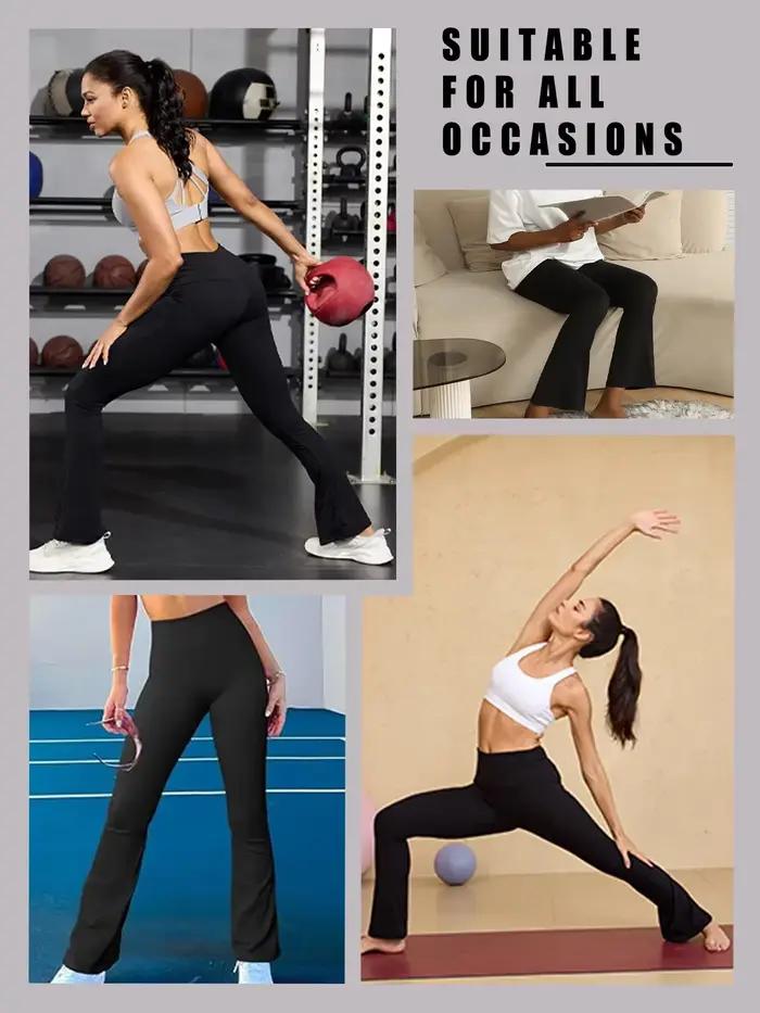 Pantalon évasé Super doux pour femmes, taille haute, contrôle du ventre, Leggings de Yoga, bas de cl