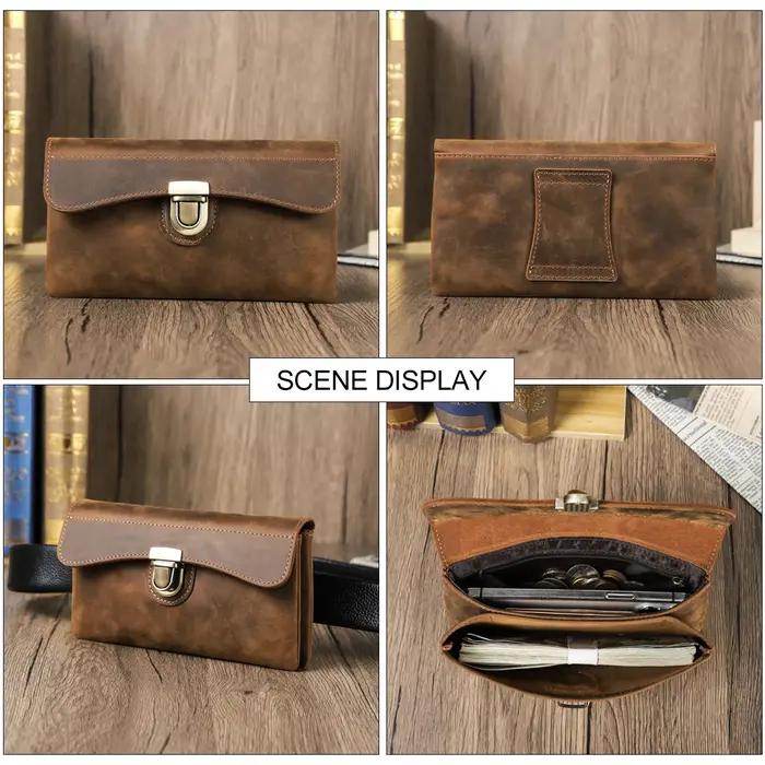 Sacs de ceinture pour hommes en cuir véritable CONTACT'S, sacs de taille de haute qualité, sacs bana