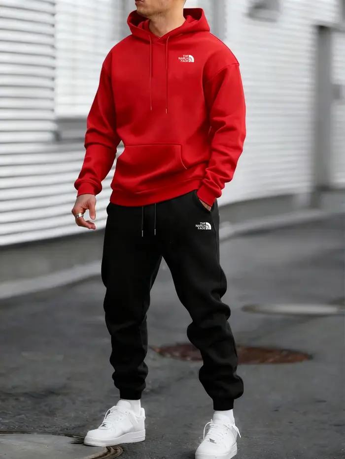 Ensemble décontracté deux pièces pour homme, automne et hiver, sweat-shirt à capuche et pantalon ave