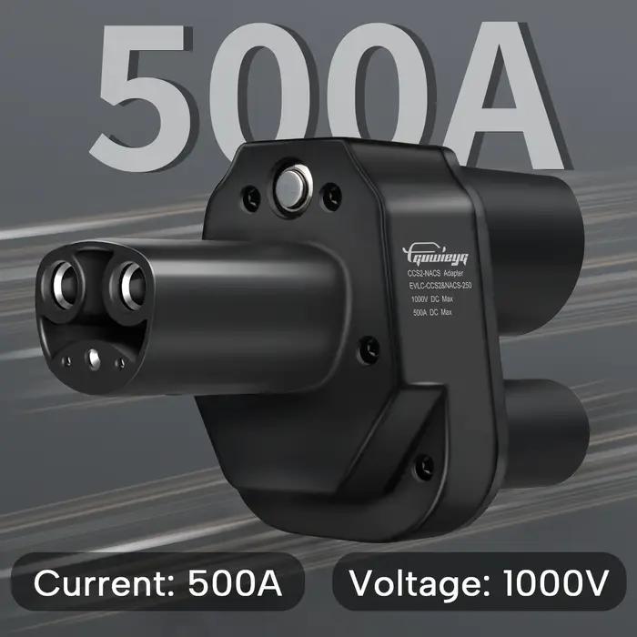 Adaptateur de charge EV CCS2 vers Tesla GUWIEYG 500A CCS2 Combo pour Tesla Convertisseur pour charge
