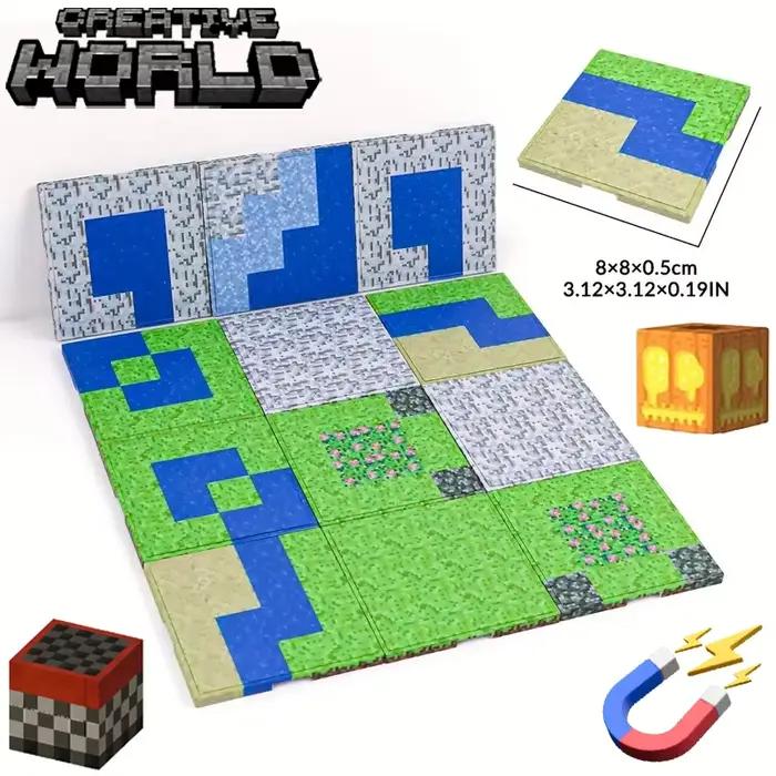 Plaque de base magnétique, variété de plaques de base, compatibles avec les blocs de construction ma