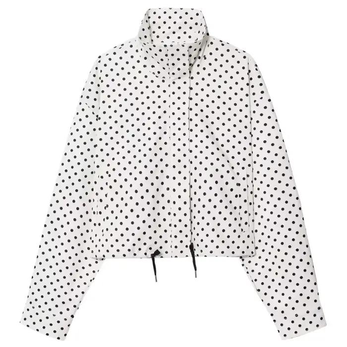 HXAO – veste bombardier à pois pour femme, demi-saison, surdimensionnée, manches longues, haut d'ext