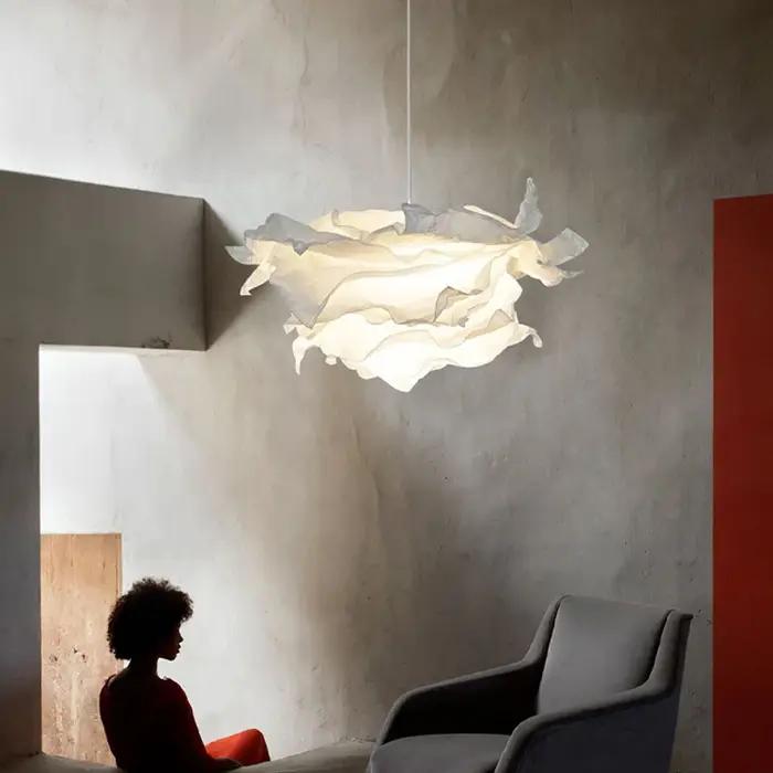 Lustre en papier minimaliste éclairage maison intérieure chambre salon lampes suspendues bricolage b