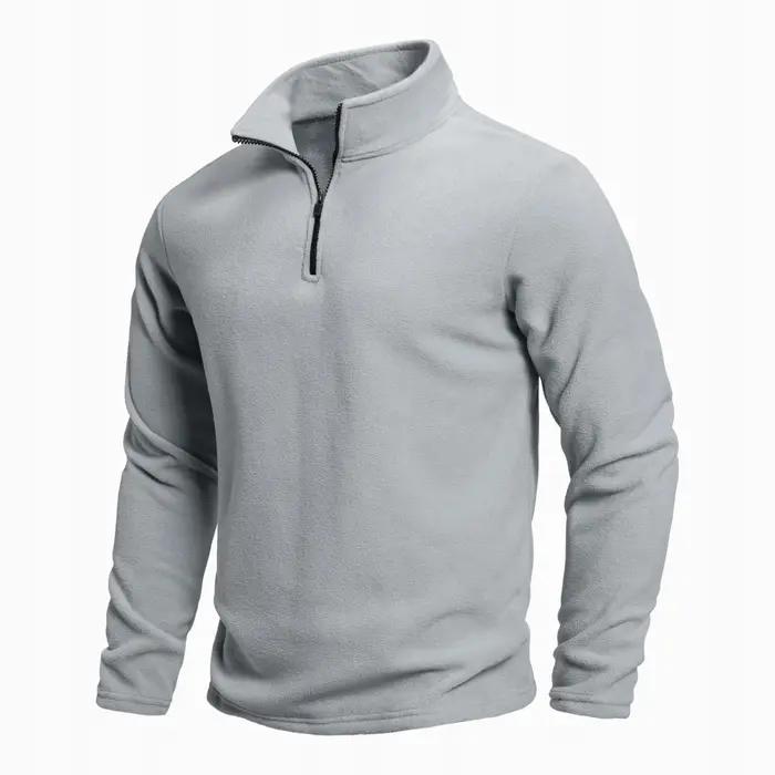 Pull chaud d'extérieur pour hommes, mode hiver, chaud et confortable, demi-fermeture éclair, couleur