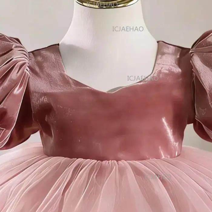 Robe de princesse pour enfants, manches bouffantes, nouveau costume de soirée élégant pour enfants,