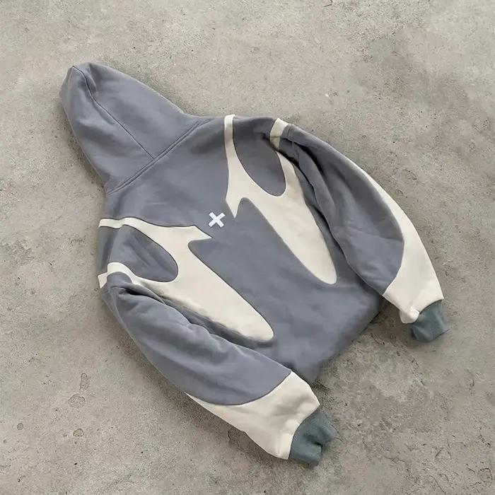 Sweat à capuche à motif diable imprimé avec lettres rétro américaines, Y2k, Harajuku, décontracté, p