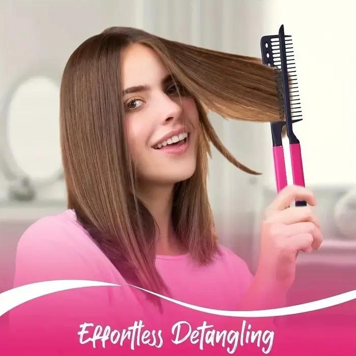 WANMEI 1/2 pièces en forme de peigne à cheveux raides en plastique démêlant peigne de coiffure plian