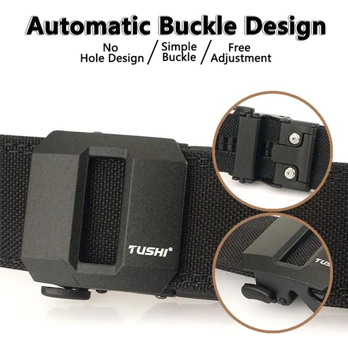 TUSHI ceinture tactique dure pour hommes boucle automatique en métal IPSC pistolet ceinture 1100D Ny