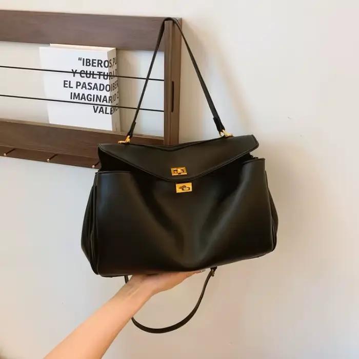 Sac à main élégant classique haut de gamme pour femmes, en cuir, design tendance, sac fourre-tout de
