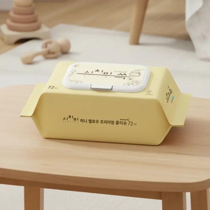 Lingettes bébé hypoallergéniques Shicimi Honey Wet Premium pour peaux sensibles changement nettoyage visage mains nouveau-né sorties voyages