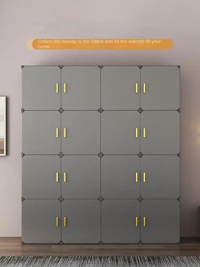 Armoires pliables en plastique, armoire simple, assemblage de vêtements, armoires robustes, commodes