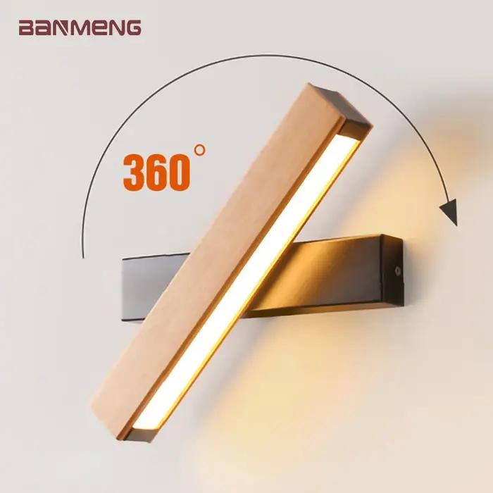 Applique Lumineuse Murale en Bois Massif Uni, Éclairage LED au Design d'Europe du Nord, Style Simple