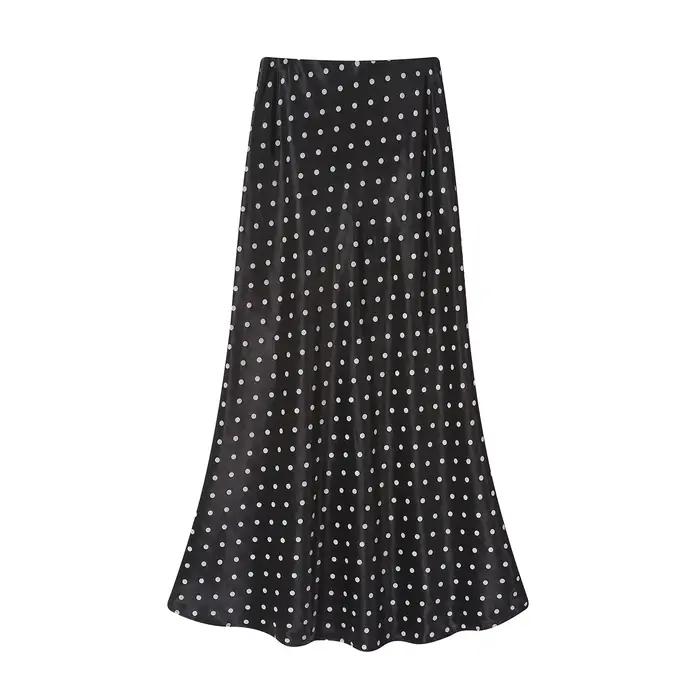 Jupes sirène en satin à pois style vintage Seoulish pour femmes, nouvelle collection printemps-été 2